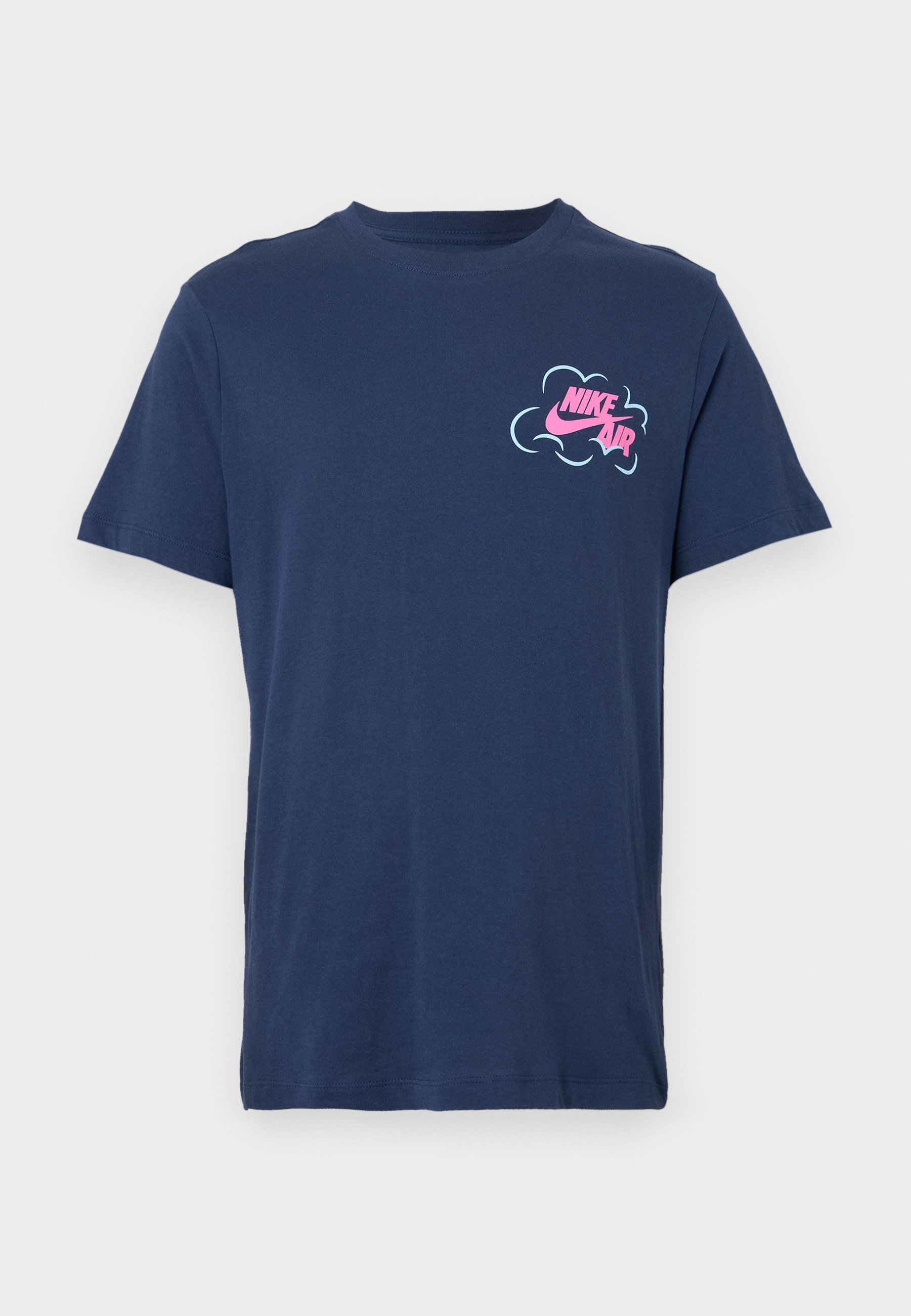white pink and blue nike shirt