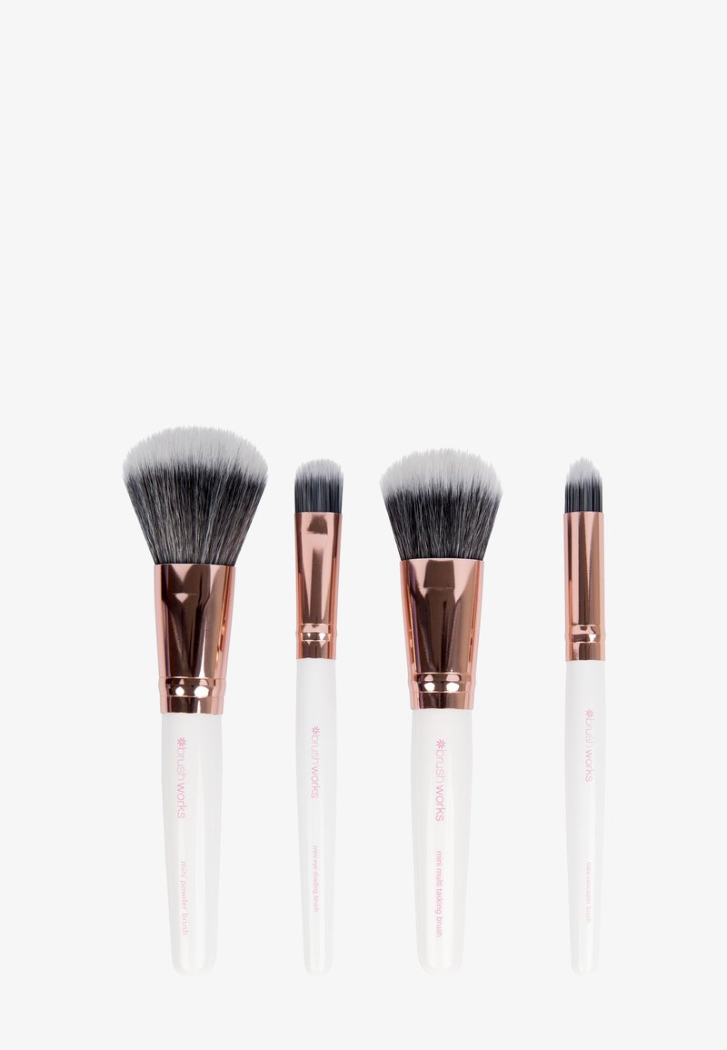 Brushworks - BRUSHWORKS WHITE & GOLD TRAVEL MAKEUP BRUSH SET - Make-up Brush Set - white & gold, Forstørre