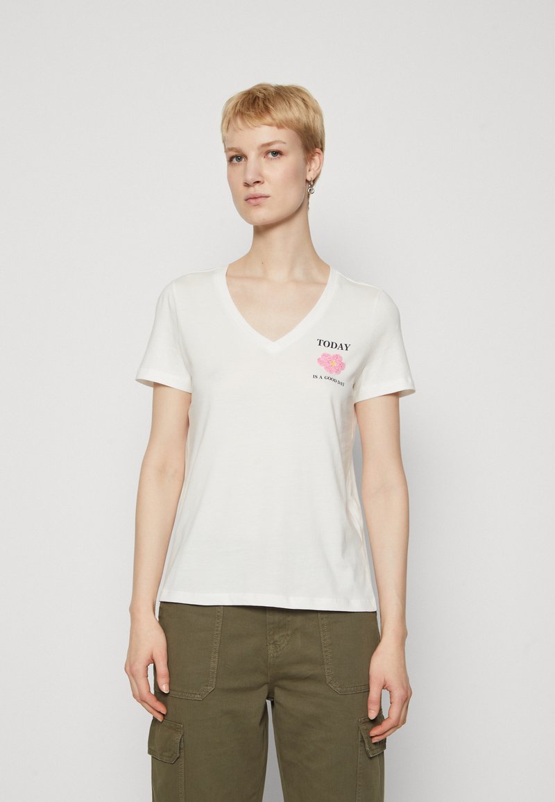 Vero Moda Tall VMJADE VANESSA - Μπλουζάκι με στάμπα - snow white