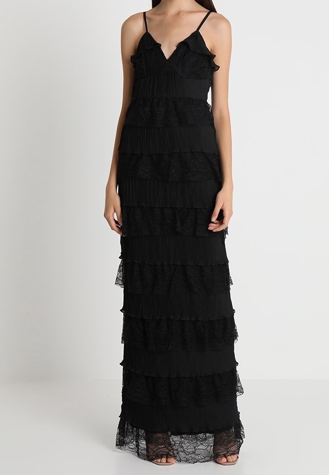 chinese dress ladies Celestial Multi-Wrap Lace Maxi Dress (Black) – Southern Alternative main image 1