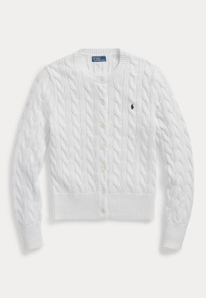 Polo Ralph Lauren, CABLE KNIT COTTON CREWNECK CARDIGAN - Cardigan - white