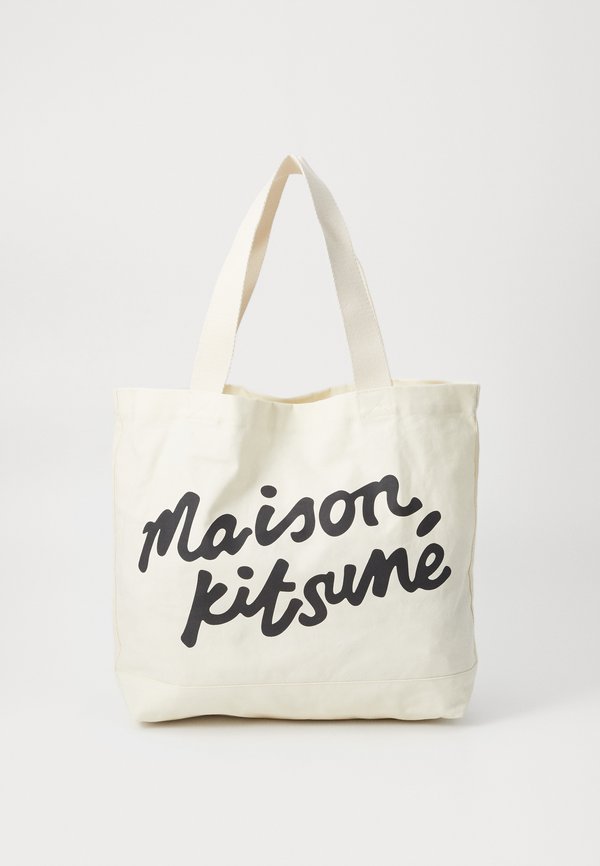 MAISON KITSUNE HANDWRITING TOTE - Shopping Bag - ecru