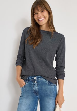 MIT FEINEN STREIFEN - Langarmshirt - blau