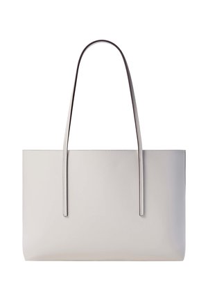 Helehall ristkülikukujuline kandekott pikkade õhukeste käepidemetega, sile nahkviimistlus, pole nähtavaid logosid ega kaunistusi.