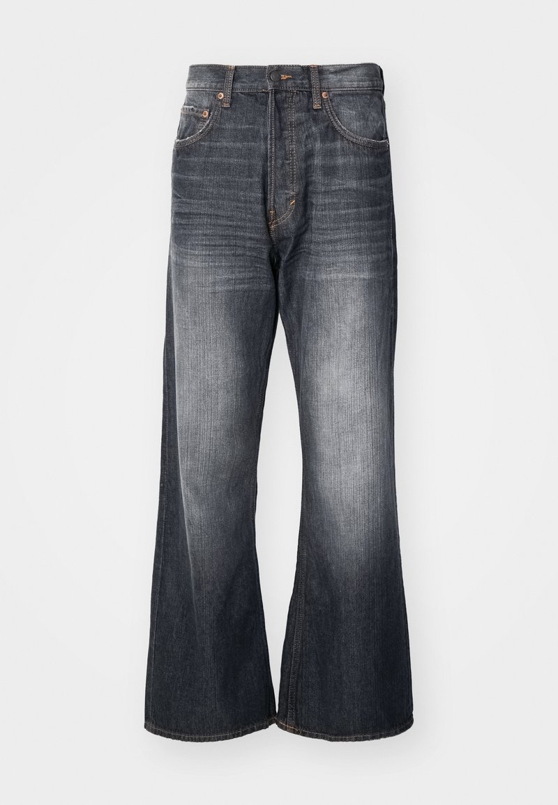 Weekday TIME LOOSE BOOTCUT - Straight leg jeans - ash black/black 