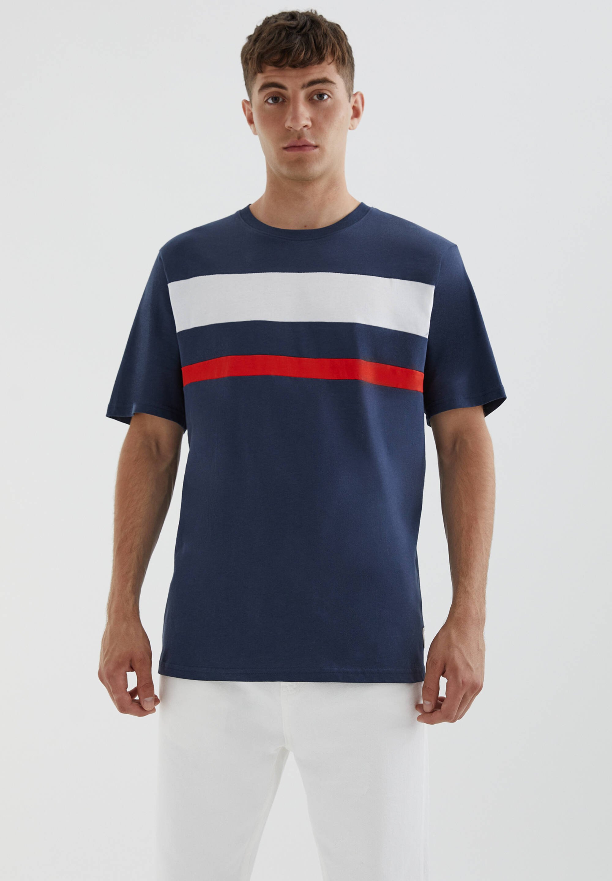 Herren DOPPELTEM COLOUR-BLOCK - T-Shirt print Herren DOPPELTEM COLOUR-BLOCK - T-Shirt print