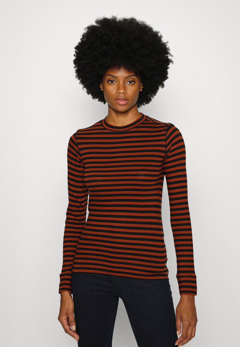 Marc O'Polo DENIM LONGSLEEVE ROUNDNECK - Camisola de manga comprida - multi/black