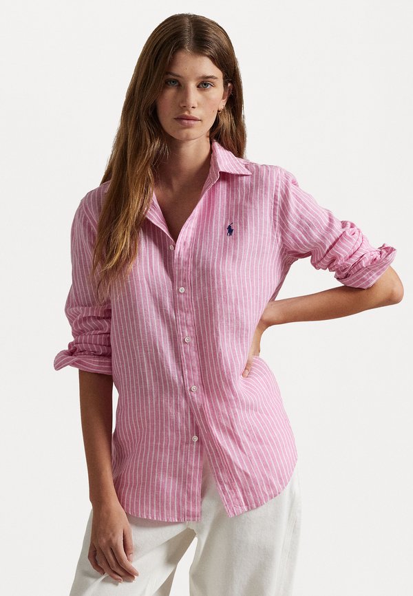 CLASSIC FIT STRIPED LINEN SHIRT - Button-down blouse