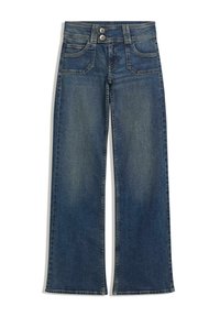 EMBROIDERED WITH POCKETS - Jeans a zampa - dark blue
