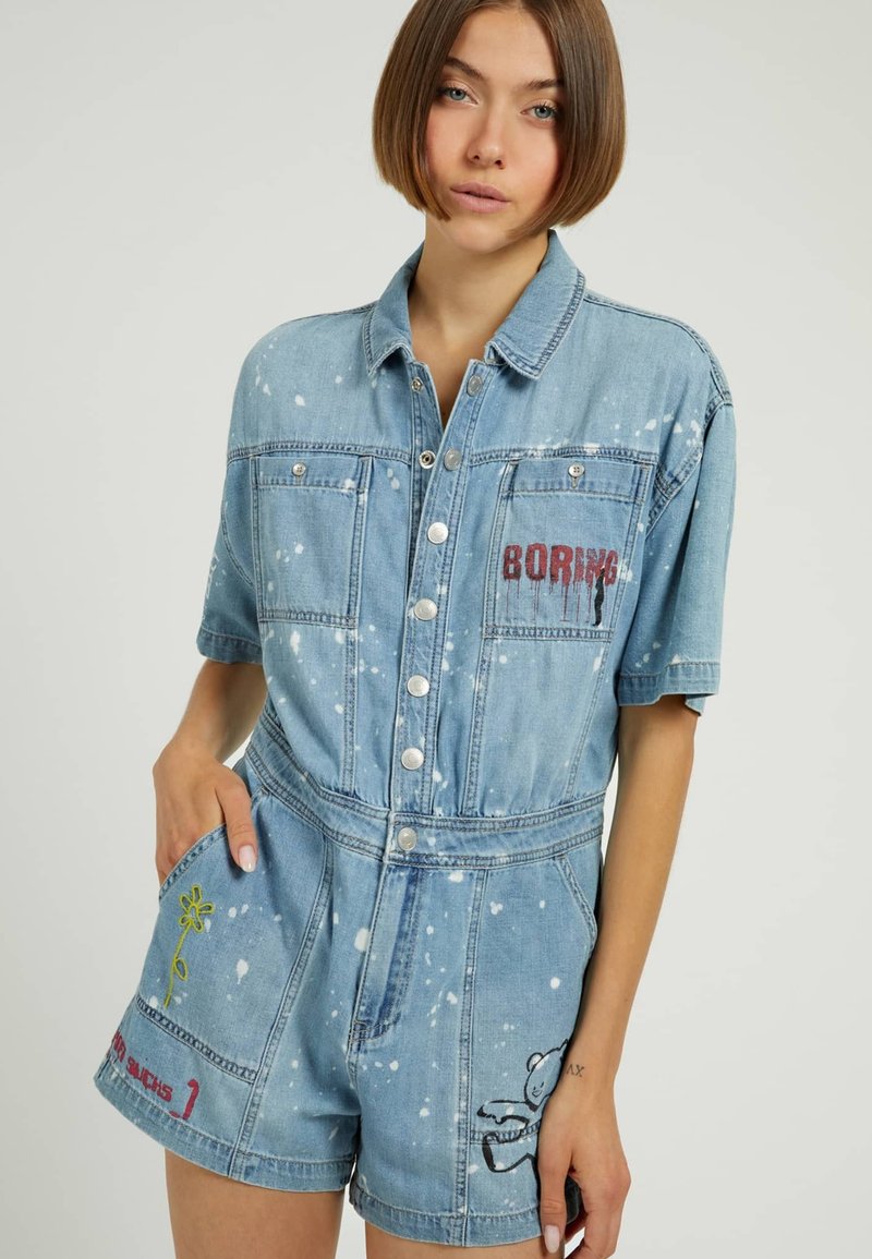 Guess GRAFFITI PRINT Jumpsuit himmelblau/lichtblauw Zalando.be