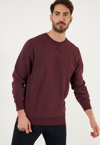 Buratti CREW NECK STRIPED - Felpa - maroon