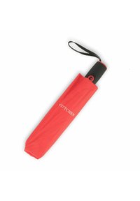 Housse de parapluie rouge avec un manche noir, dotée d'une prise texturée et d'une sangle. Le nom de la marque "VITTHCEN" est imprimé en blanc.