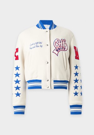 OFF-WHITE, COLLEGE VARSITY - Bomberjacks - egret/high risk red