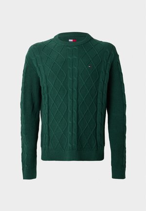 Tommy Jeans, TJM REG CABLE KNIT SWEATER - Strickpullover - velvet green
