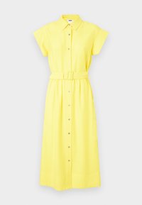 BUTTON DOWN SHIRT DRESS GROMMETS BELT - Paitamekko - daffodil