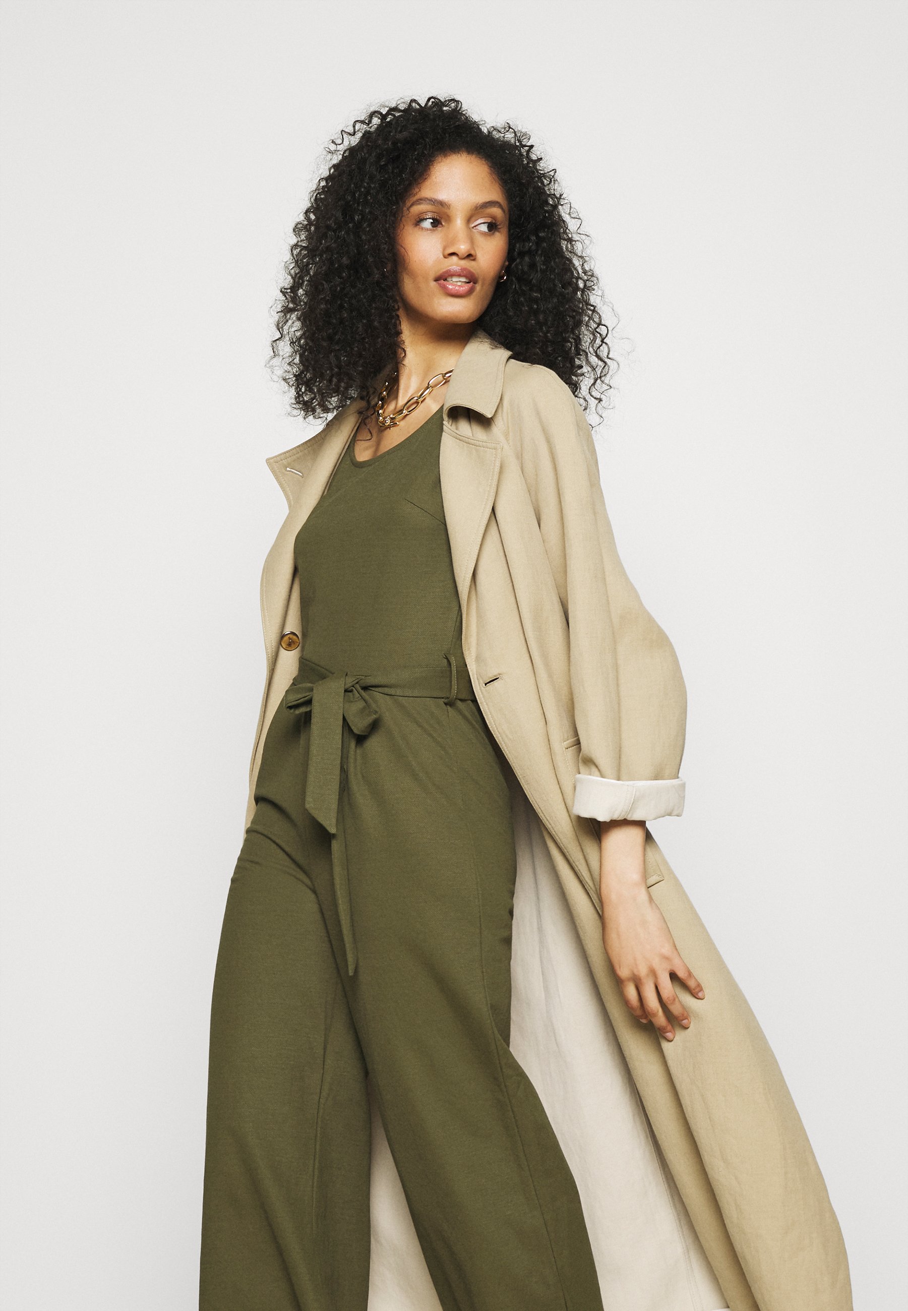 Anna Field Belted sleeveless wide legs jumpsuit - Tuta jumpsuit -  green/verde - Zalando