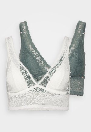 2 PACK - Triangle bra - green/ivory