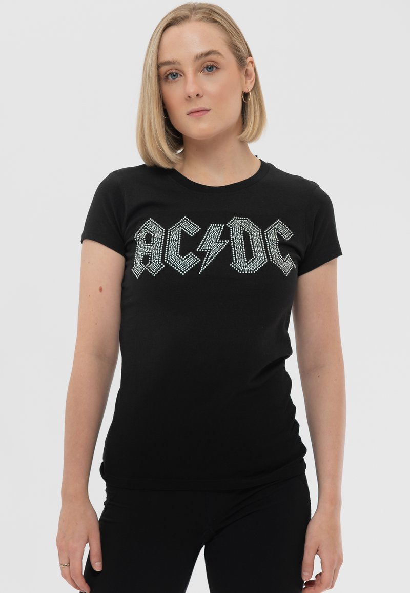 Paradiso Clothing CLASSIC BAND AC/DC LOGO DIAMANTE - Print T-shirt - black