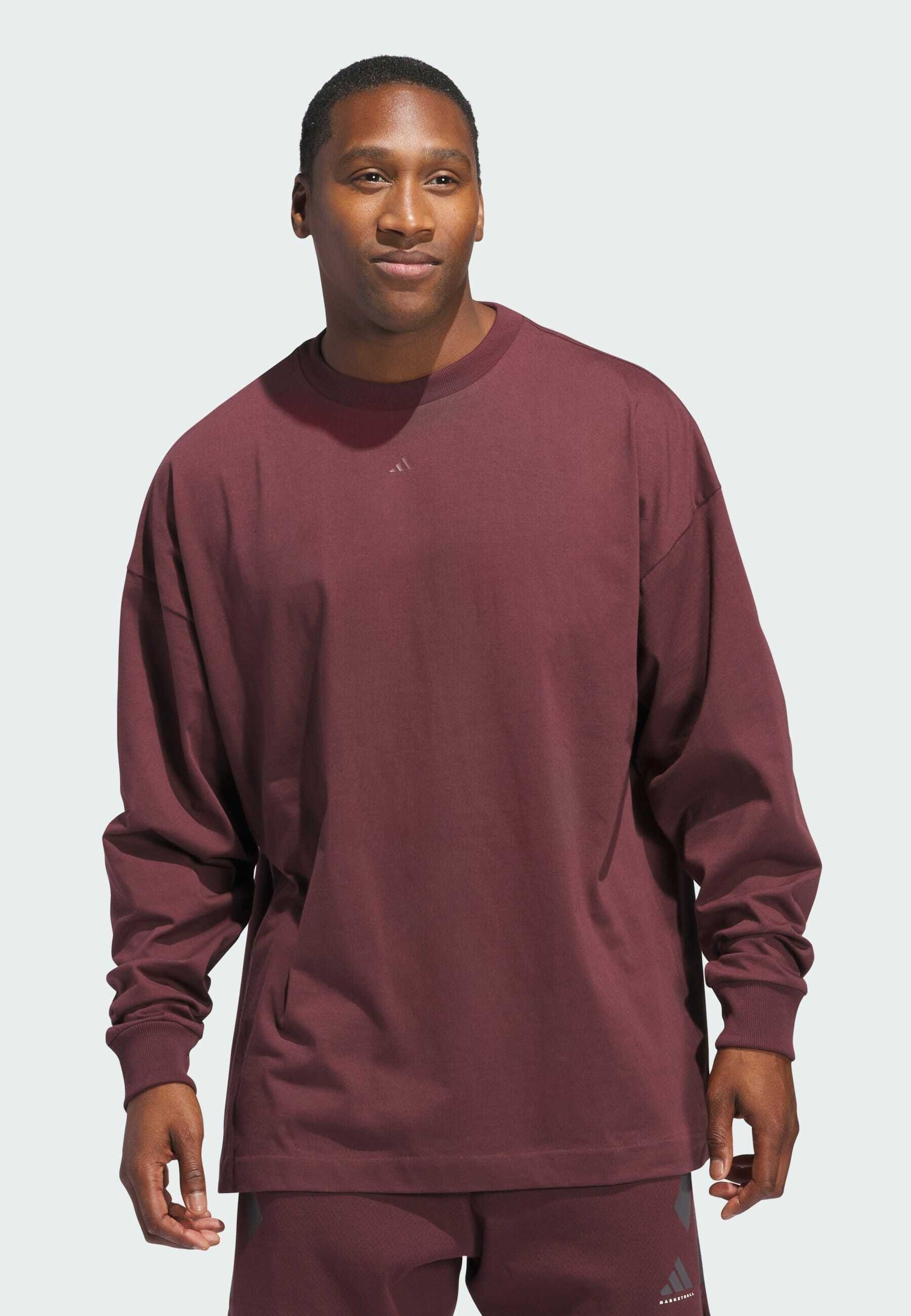 【ADIDAS】Basketball Long Sleeve Tee - Aura Ruby / JD6131 Adidas Basketball Long Sleeve Tee In Aurora Ruby - 9% Off