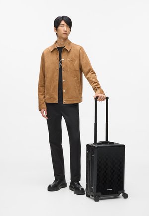 KARL LAGERFELD, TROLLEY MONOGRAM JACQUARD - Kovčeg s kotačićima - black
