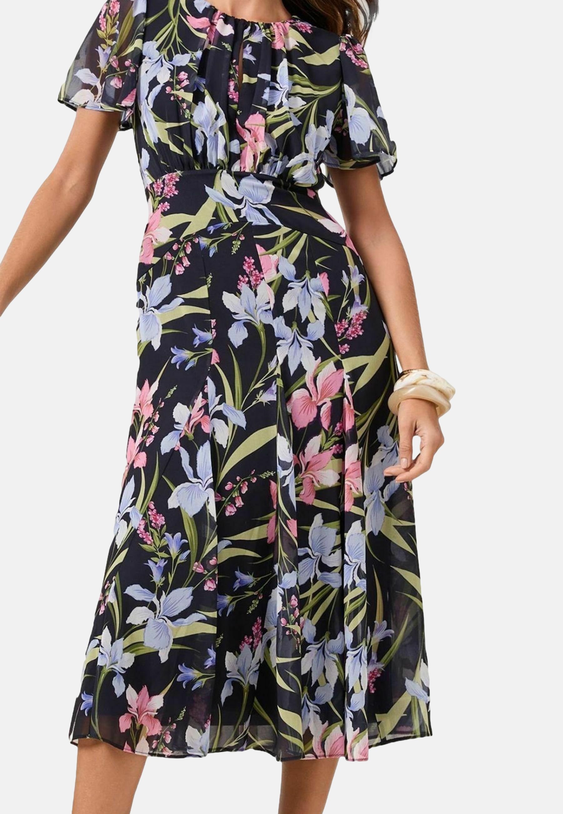 Lipsy REGULAR FIT SHORT SLEEVE GATHERED WAIST UNDERBUST MIDI