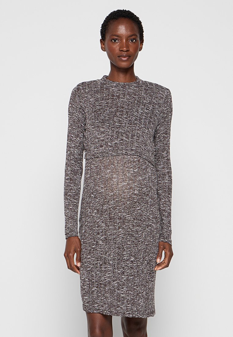 Mamalicious Gebreide jurk donkerbruin Mamalicious Gebreide jurk donkerbruin
