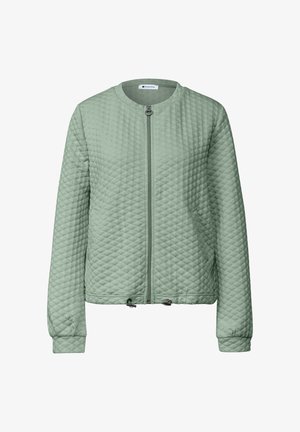 Street One, JACKET WITH A CREW NECK AND TEXTURED FABRIC - Strickjacke - eucalyptus green