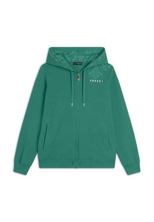 LEGGERA CON CAPPUCCIO E DETTAGLI FLOREALI - Felpa con zip - greenlake