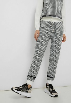 ECO-FRIENDLY KNIT - Tracksuit bottoms - white black