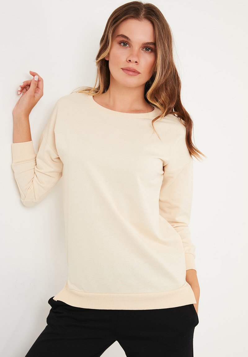 LELA CREW NECK - Sportska majica - stone colored