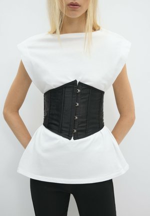 Stradivarius, SATIN CORSET BELT - Taillengürtel - black