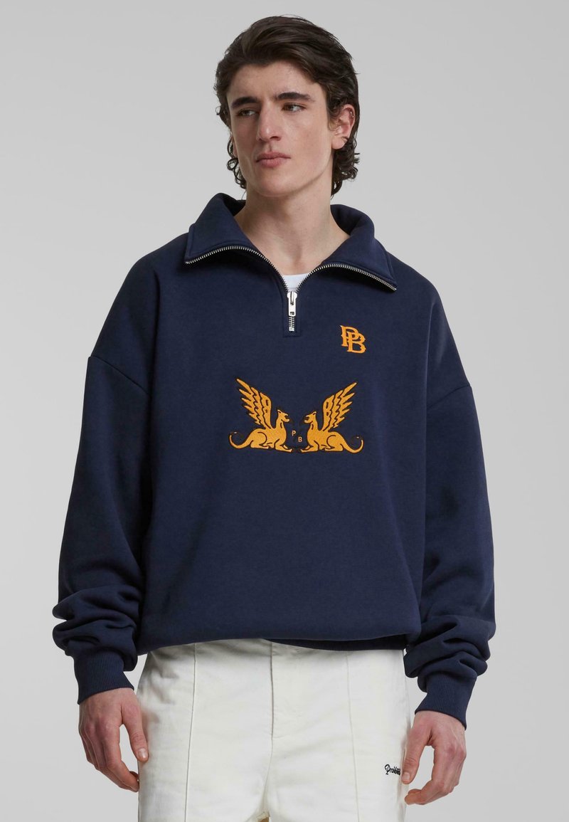 PROHIBITED GRIFFIN HALF-ZIP - Bluză de molton cu fermoar - blue