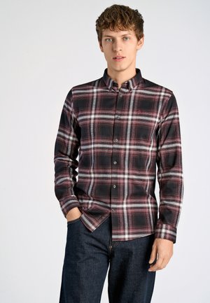Lindbergh, LINDBERGH BRUSHED CHECKED SHIRT L/S - Shirt - dk bordeaux