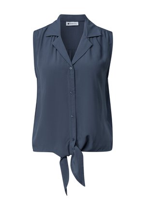 Street One, BLUSENTOP MIT BOWLING-KRAGEN UND KNOTEN - Chemisier - ashen blue