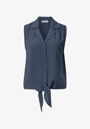 Street One, BLUSENTOP MIT BOWLING-KRAGEN UND KNOTEN - Chemisier - ashen blue