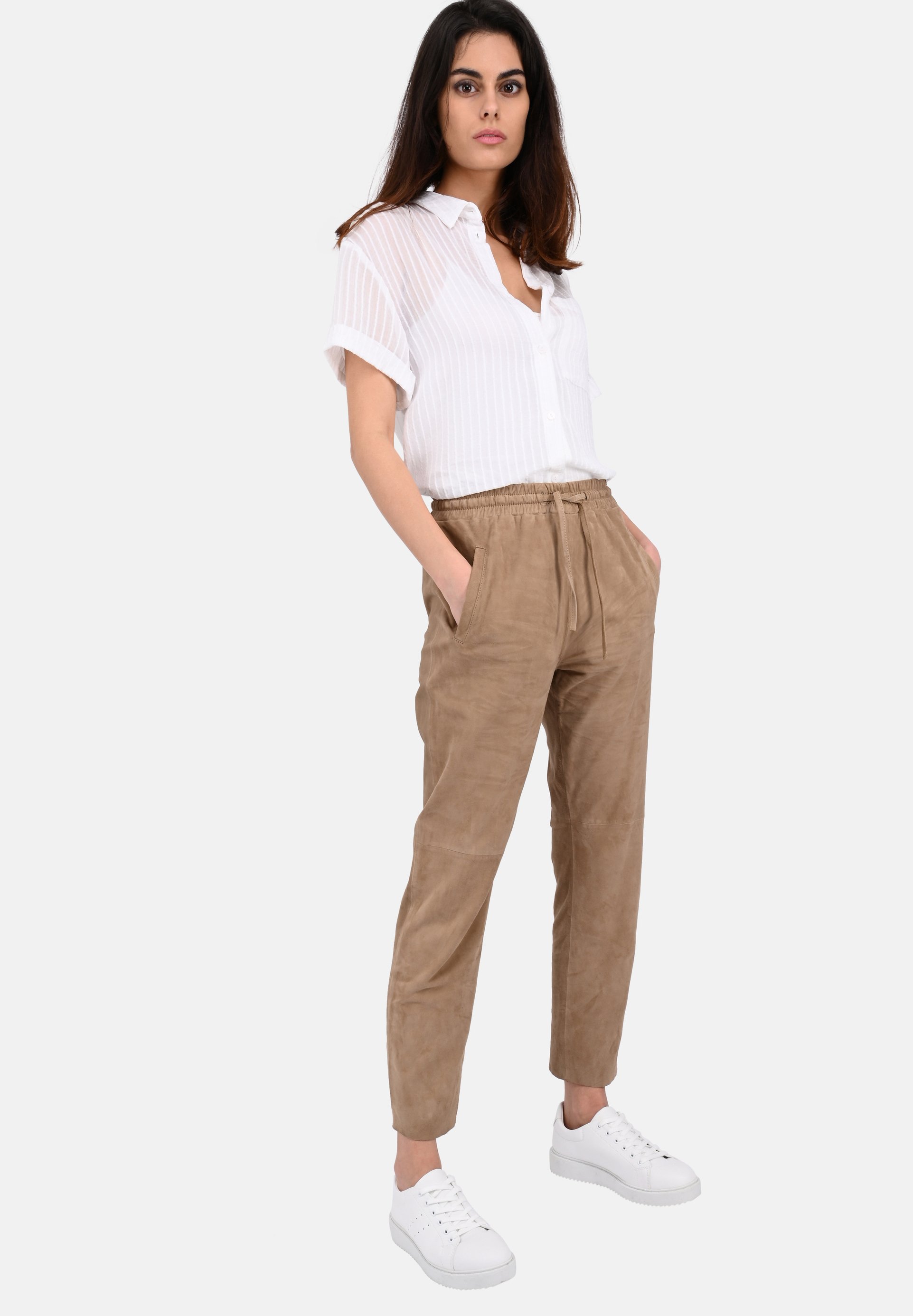 Oakwood GIFT - Pantaloni di pelle - beige - Zalando.it