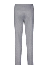Šedé úzké kalhoty vyrobené z měkké tkaniny. Mají dvě zadní kapsy a plochý přední design. Hladká textura s mírně elastickým pocitem.