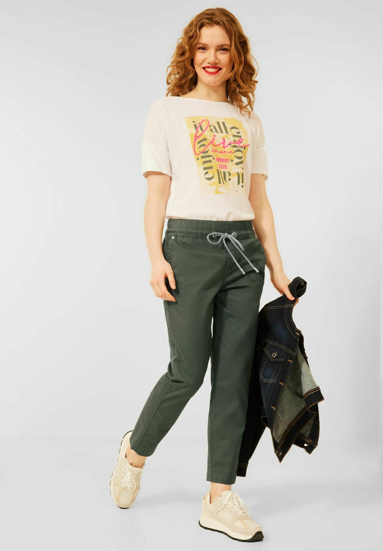 Street One LOOSE FIT - Pantaloni - grün/oliva - Zalando.it