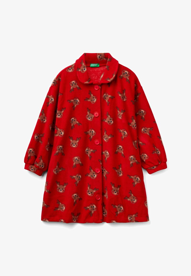United Colors of Benetton IN ONE SIDE BRUSHED FLEECE WITH COLLAR AND BUTTONS - Camicia da notte - multicolor