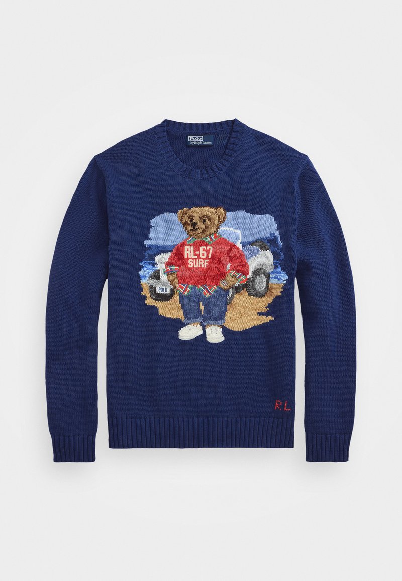 Polo Ralph Lauren POLO BEAR COTTON SWEATER - Striktrøje - light navy