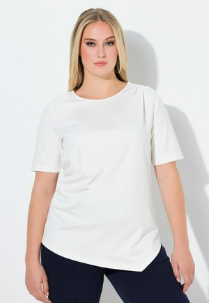 ASYMMETRIC POINTED HEM TEE - T-Shirt basic - off-white