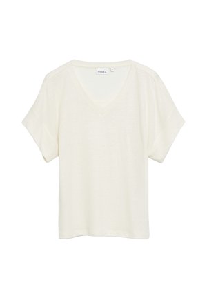 comma, T-SHIRT - T-shirt basic - creme