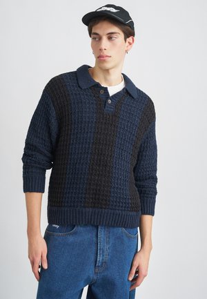 TEXTURED RUGBY - Neule - dark navy