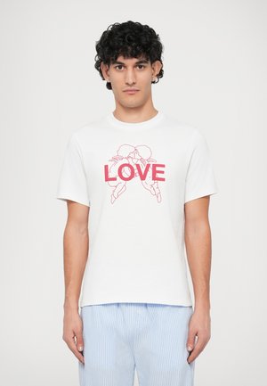 MEN S KISSING ANGELS LOVE PRINT REGULAR FIT  - T-shirt estampada - white