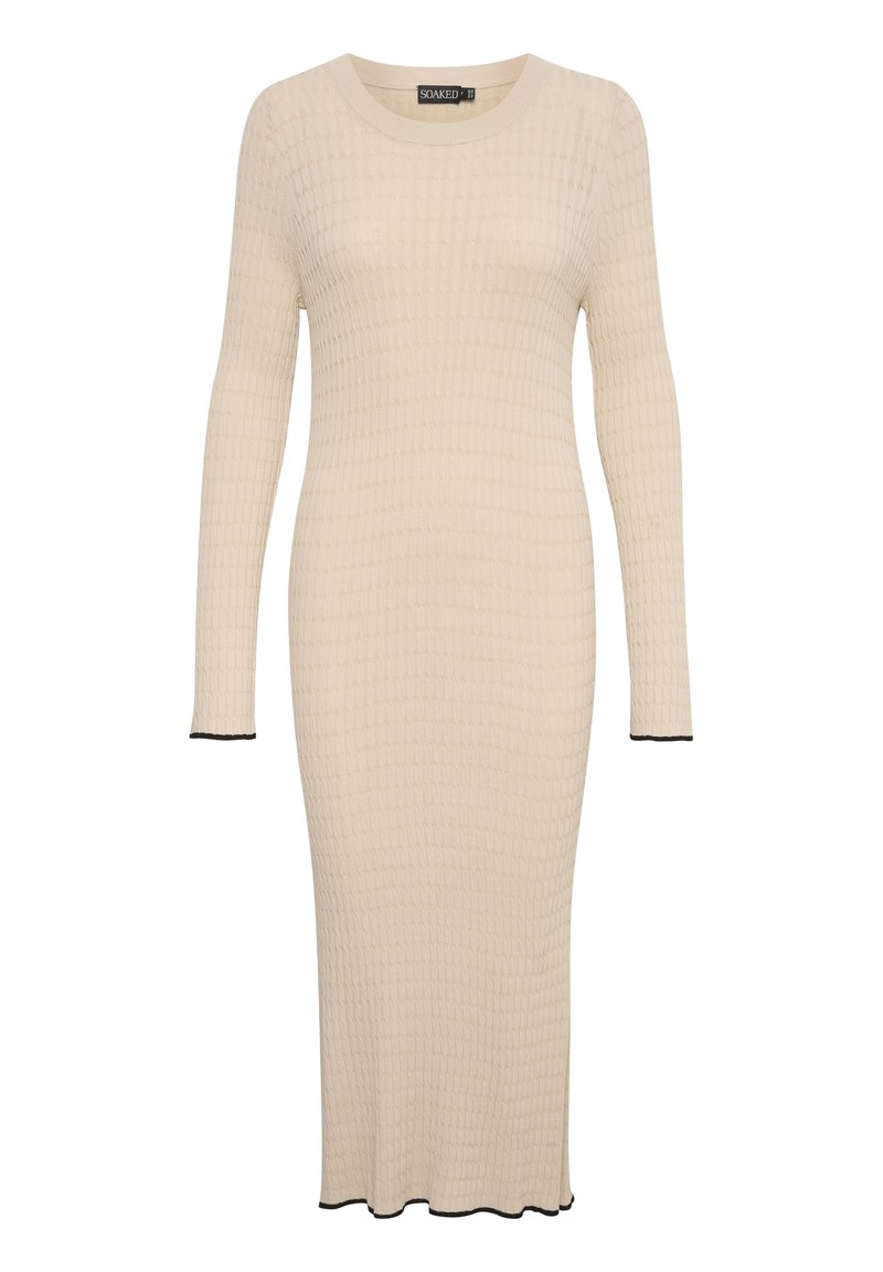 Soaked in Luxury Gebreide jurk beige