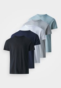 Hollister Co. ICON CREW 5 PACK - T-shirt - bas - brilliant white/arona/coastal fjord/navy/black