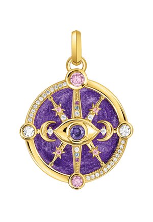 AUGE - Anhänger - gelbgoldfarben weiß pink violett rot blau