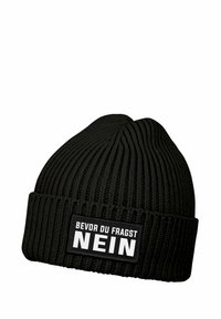 MoonWorks PATCH MIT SPRUCH BEVOR DU FRAGST - NEIN AUFDRUCK LUSTIG - Beanie - schwarz