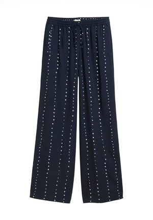TOM TAILOR WIDE LEG - Nadrágok - navy dot print