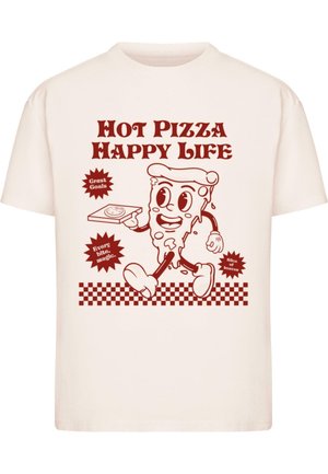 Merchcode, HOT PIZZA HAPPY LIFE TEE - Trükipildiga T-särk - pink